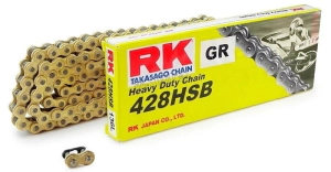 CADENA RK 428Hx118 REFORZADA DORADA CLIP