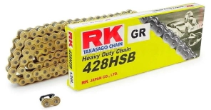 CADENA RK 428Hx136 REFORZADA DORADA CLIP