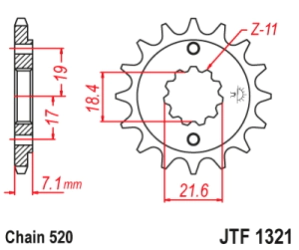 PI�ON JT CRF 250 13/21 CB/R 300 14/23 14D