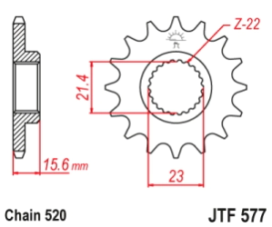PI�ON JT TT/XT 600 - SZR/XTZ 660 15D