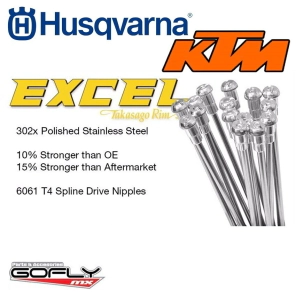 RAYOS C/ NIPLES EXCEL KTM HUSQ DEL 21x1,60 x36u