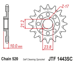 PI�ON JT RMZ 450 13/22 13D AUTO LIMPIANTE