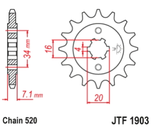 PI�ON JT 125/200 DUKE RC 11/22 14D