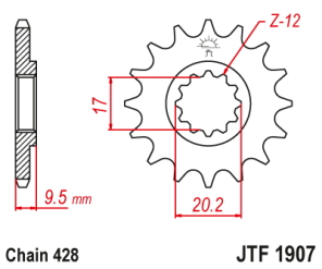 PI�ON JT KTM HUSQ SX/XC/TC 85/105 04/17 14D