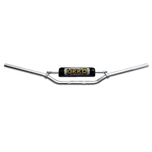 MANUBRIO UKKO ALUMINIO 7-8 22MM CON TRAVESA�O Y PAD SILVER PLATA