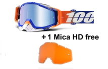 RACECRAFT Goggle Roxburry Mirror Blue + 1 Mica HD Persimmon