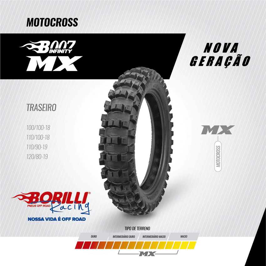Borilli Trasera Motocross 110/90-19 MX B007