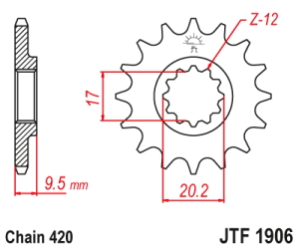 PI�ON JT HUSQV KTM SX/TC 65 98/23 13D