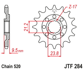 PI�ON JT CR 250 92/08 CRF 250 22/23 CRF 450 02/23 TRX 450 06/14 13D