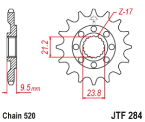 PI�ON JT TRX 450/700 04/09 CR/CRM 250/500 88/01 14D