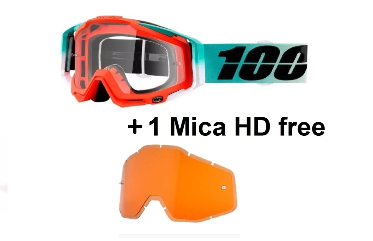RACECRAFT Goggle Cubica Clear + 1 Mica HD Persimmon
