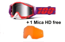 RACECRAFT Goggle Watermelon Mirror Silver + 1 Mica HD Persimmon