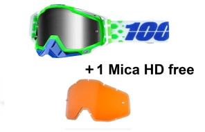 RACECRAFT Goggle Alchemy Green Mirror Silver + 1 Mica HD Persimmon