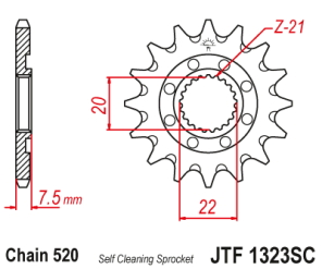 PI�ON JT CRF 250 18/21 13D AUTO LIMPIANTE