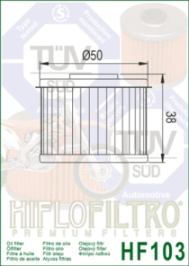 FILTRO ACEITE HIFLO CRF 250 17/20 CBR300 18/24