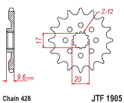 PI�ON JT HUSQV KTM SX/TC 85 18/23 13D