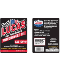 LUCAS OIL MINERAL SAE 10W-40 MOTORCYCLE OIL "Fformulado para embragues h�medos"
