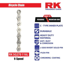 RK CADENA BICICLETA 9 VELOCIDADES SG270GPx116 Eslabones -METAL Plating (inner & outer )