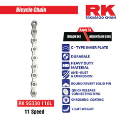RK CADENA BICICLETA 11 VELOCIDADES SG330VDx116 Eslabones -Nickel Plating (inner, outer & roller)