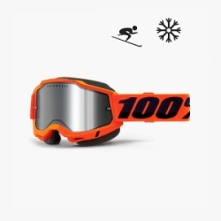 ACCURI 2 Snow/Enduro Neon Orange UV PROTECT - Mirror Silver Lens