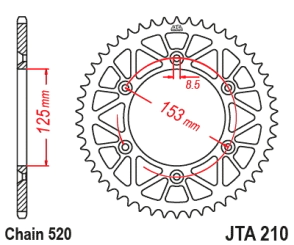 CORONA JT ALU CRF/XR 250/450 96/21 BETA 13/21 48D ALUMINIO NEGRA