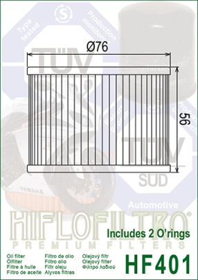 FILTRO ACEITE HIFLO CB500 A 1100 71/85 EX250/ZX6/ZX1100 FX/FJ/XJ 75/16