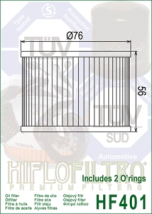 FILTRO ACEITE HIFLO CB500 A 1100 71/85 EX250/ZX6/ZX1100 FX/FJ/XJ 75/16