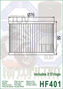 FILTRO ACEITE HIFLO CB500 A 1100 71/85 EX250/ZX6/ZX1100 FX/FJ/XJ 75/16