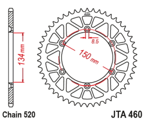 CORONA JT ALU KX/KLX 125/250/300/450 50D ALUMINIO NEGRA