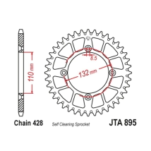 CORONA JT ALU KTM HUSQ 85 04/23 46D ALUMINIO NARANJA
