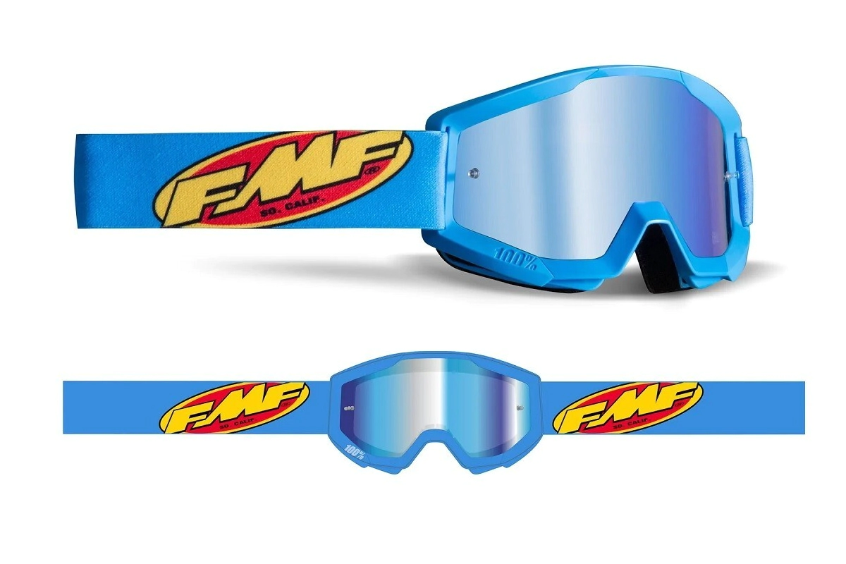 FMF POWERCORE YOUTH Goggle Core Cyan - Mirror Blue Lens - STRATA YOUTH