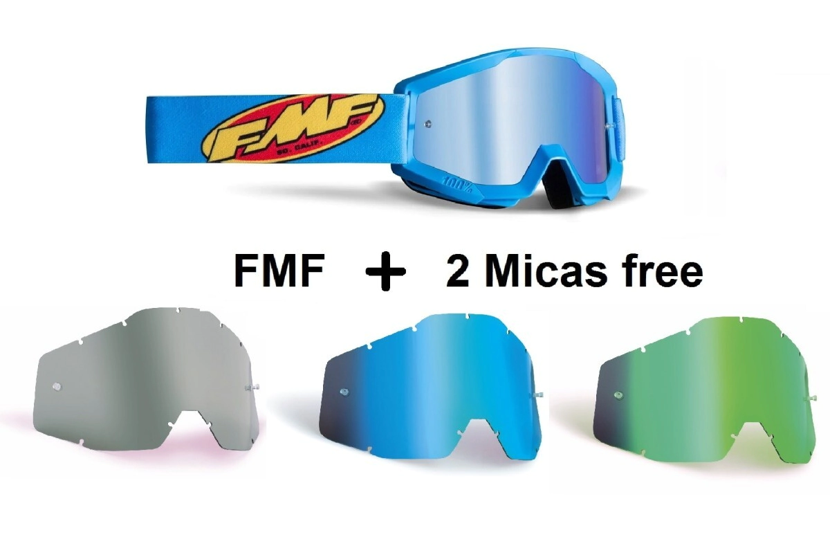 FMF POWERCORE YOUTH Goggle Core Cyan + 2 Micas Free