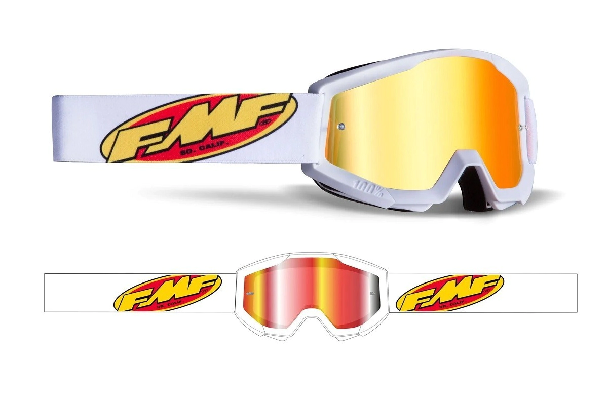 FMF POWERCORE YOUTH Goggle Core White - Mirror Red Lens - STRATA YOUTH