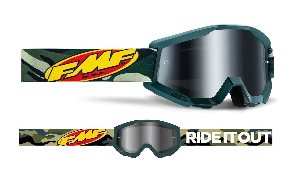 FMF POWERCORE Goggle Assault Camo - Mirror Silver Lens - STRATA