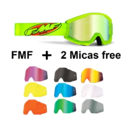 FMF POWERCORE Goggle Core Yellow Mirror Gold + 2 Micas Surtida Free