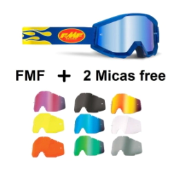FMF POWERCORE Goggle Core Flame Navy Mirror Blue + 2 Micas Surtida Free