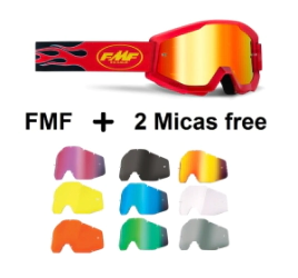 FMF POWERCORE Goggle Core Flame Red Mirror Red + 2 Micas Surtida Free