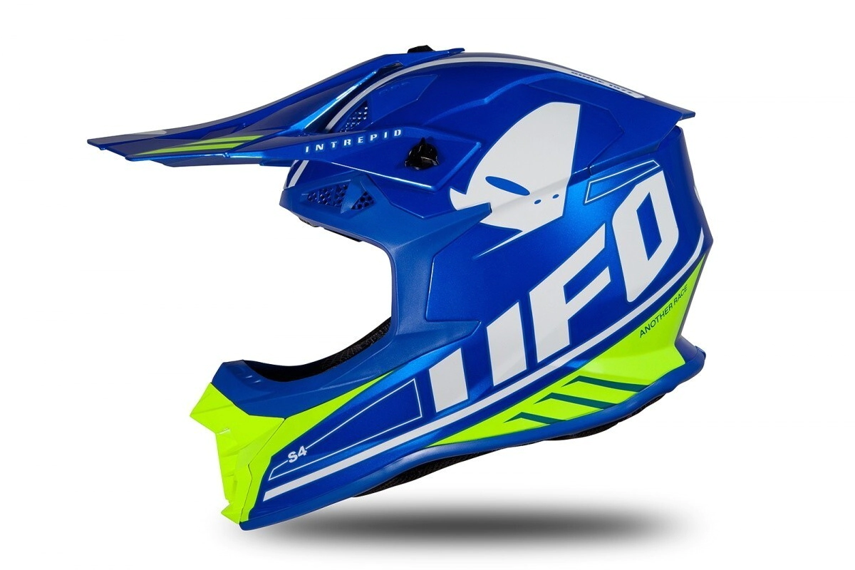 INTREPID AZUL Y AMARILLO FLUOR BRILLANTE UFO MOTOCROSS L