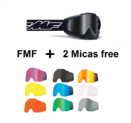 FMF POWERBOMB Goggle Rocket Black Mirror Silver + 2 Micas Surtida Free