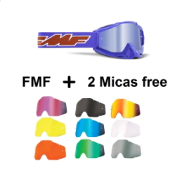 FMF POWERBOMB Goggle Rocket Blue Mirror Blue + 2 Micas Surtida Free