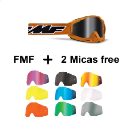 FMF POWERBOMB Goggle Rocket Orange Mirror Silver + 2 Micas Surtida Free