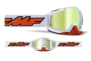 FMF POWERBOMB Goggle Rocket White Mirror True Gold + 2 Micas Surtida Free