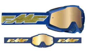 FMF POWERBOMB Goggle Rocket Navy Gold Mirror True Gold + 2 Micas Surtida Free