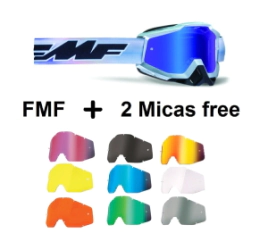 FMF POWERBOMB Goggle Afterburn Mirror Blue + 2 Micas Surtida Free