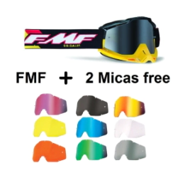 FMF POWERBOMB Goggle Speedway Mirror Silver + 2 Micas Surtida Free