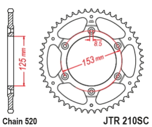 CORONA JT CRF 450 19/23 CR 125 83/02 CR 250 84/89 51D AUTOLIMPIANTE