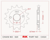 PI&Ntilde;ON RK CRM 250 XR/TRX 400 96/04 NX FALCON 14D