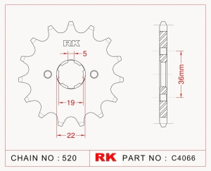 PI�ON RK TRX 250/300 86/09 13D