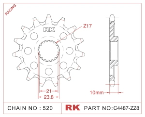 PI�ON RK RMZ 450 13/22 13D AUTO LIMPIANTE ALIVIANADA