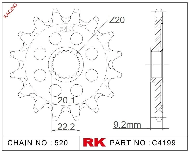 PI�ON RK KX/F 250 06/23 13D AUTO LIMPIANTE ALIVIANADA BLACK